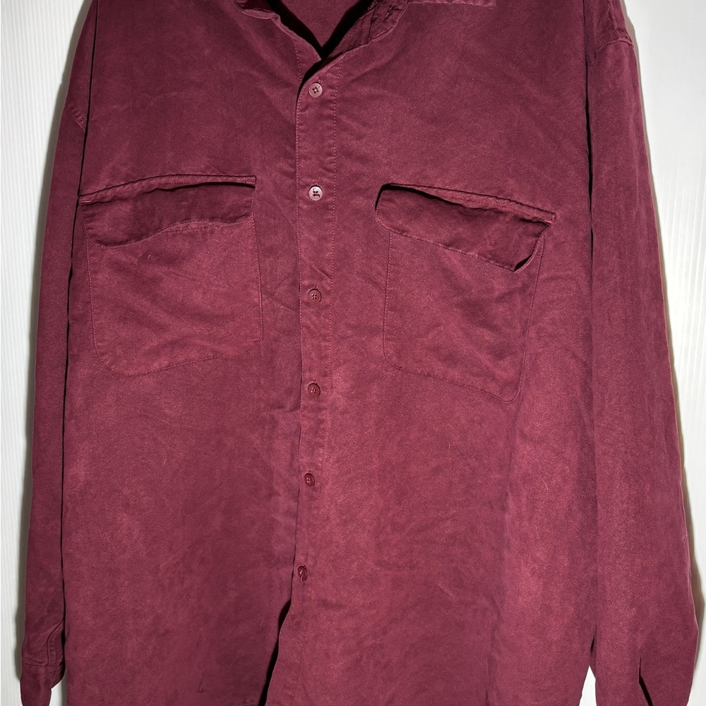 Burgundy Button-Up Shirt